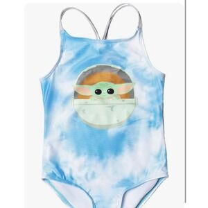 Girls Size 5/6 Disney Star Wars, The Mandalorian Girls Baby Yoda 1-Pc Swimsuit‎